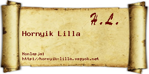 Hornyik Lilla névjegykártya